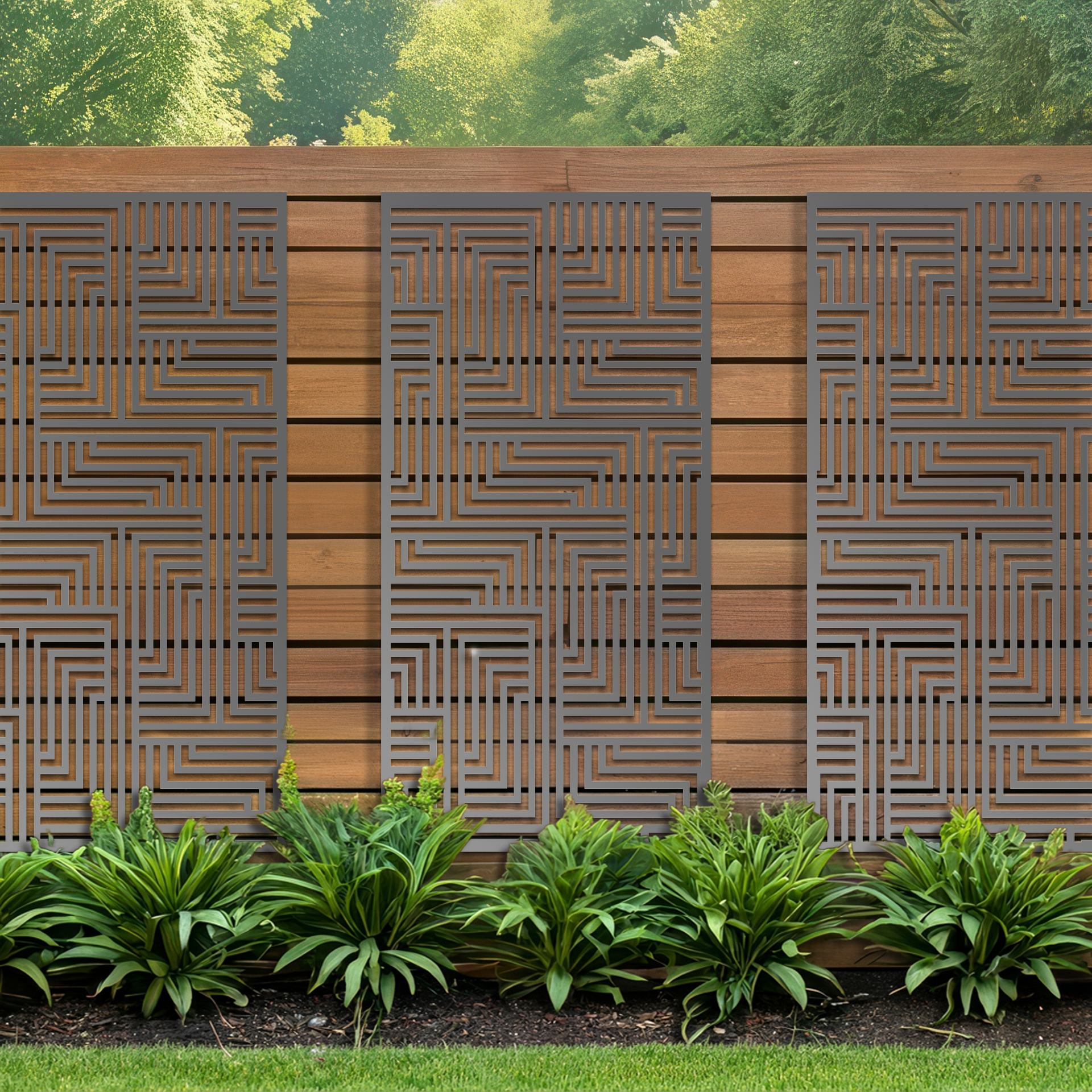 Lines Geometric Garden Privacy Screen [GSS3]